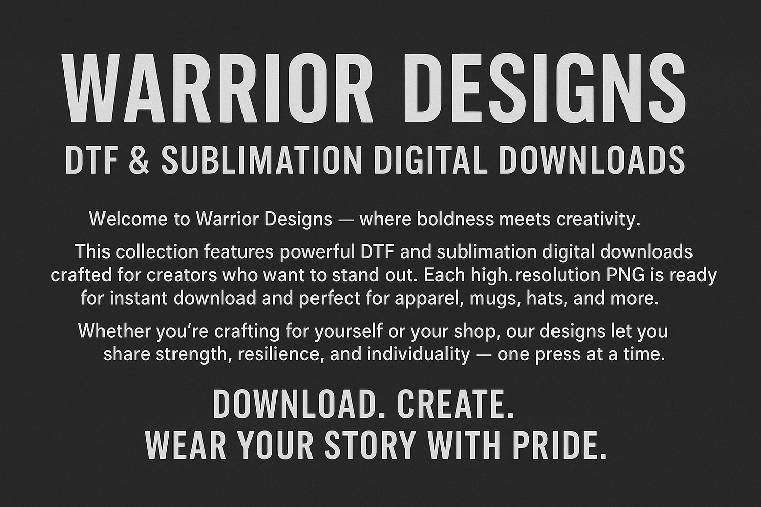 Warrior Designs | DTF & Sublimation Digital Downloads