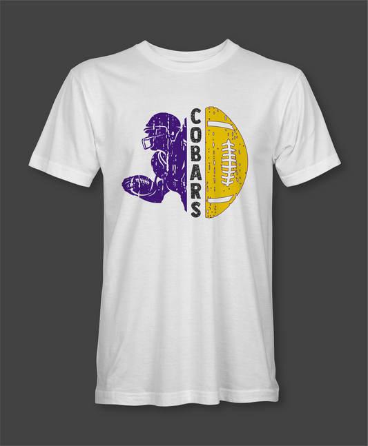 Spirit Wear | Rush Order | Distressed Football, Player & Name Adult T-Shirt