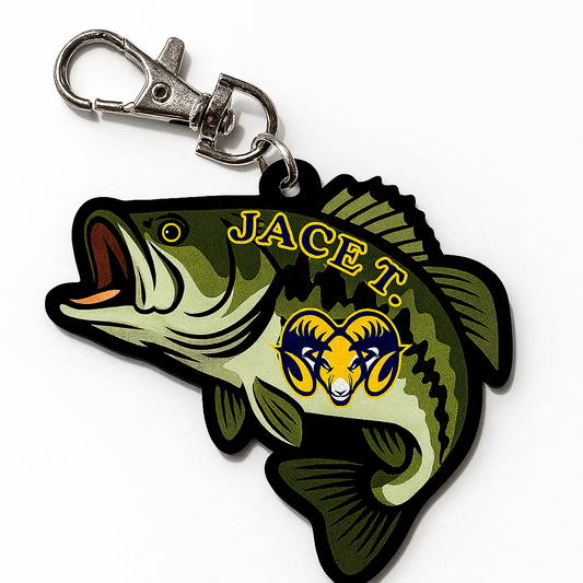 Custom Sports Keychain – Single-Sided Acrylic with Player Name & Team Logo